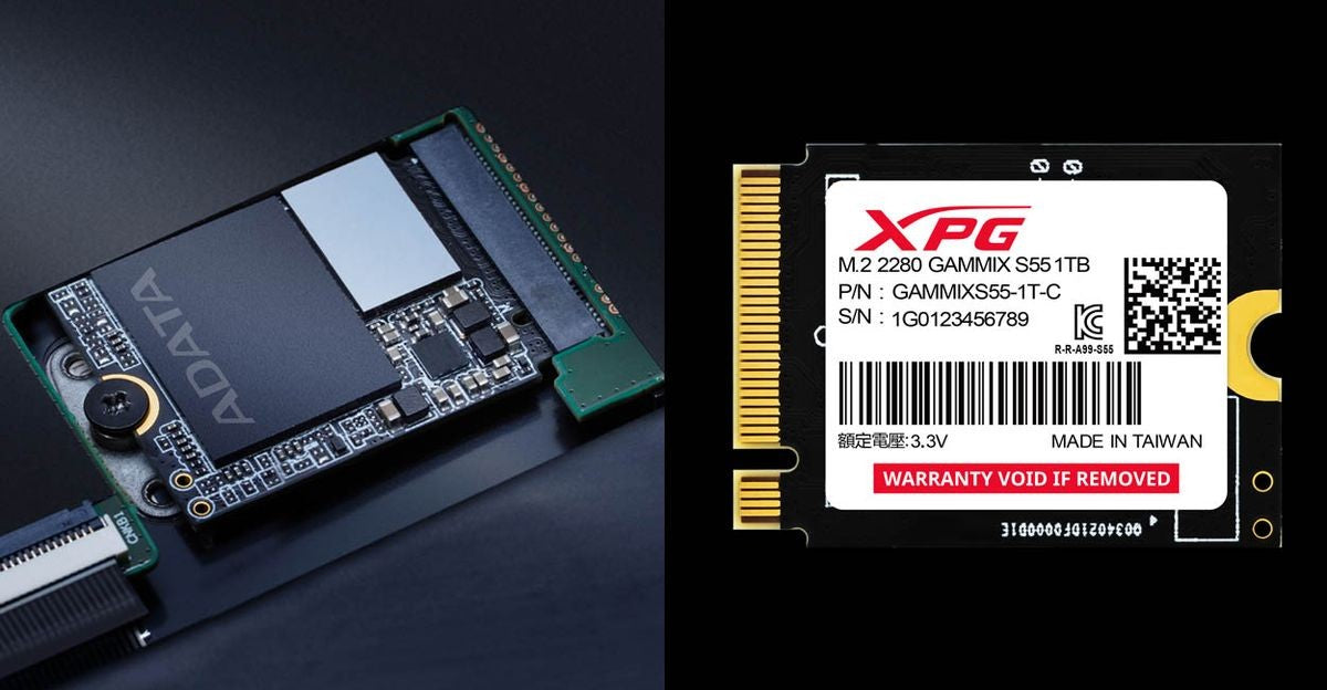 ADATA XPG GAMMIX S55 1TB PCIe Gen4 NVMe M.2 SSD
