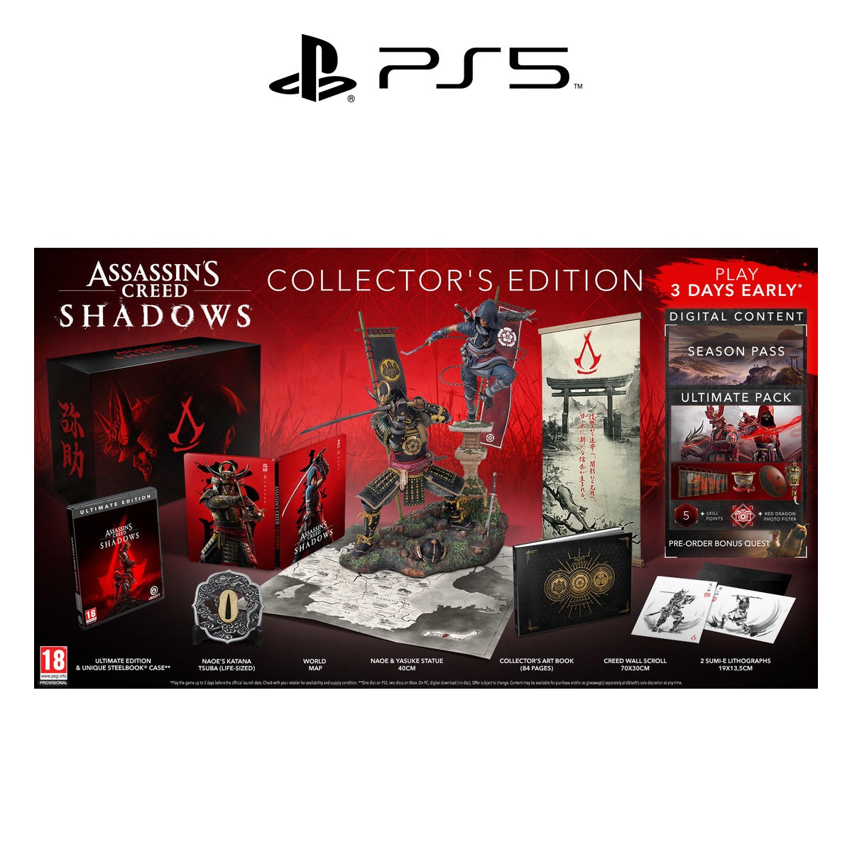 Assassin's Creed: Shadows - Collector's Edition ( PS5 ) - contents
