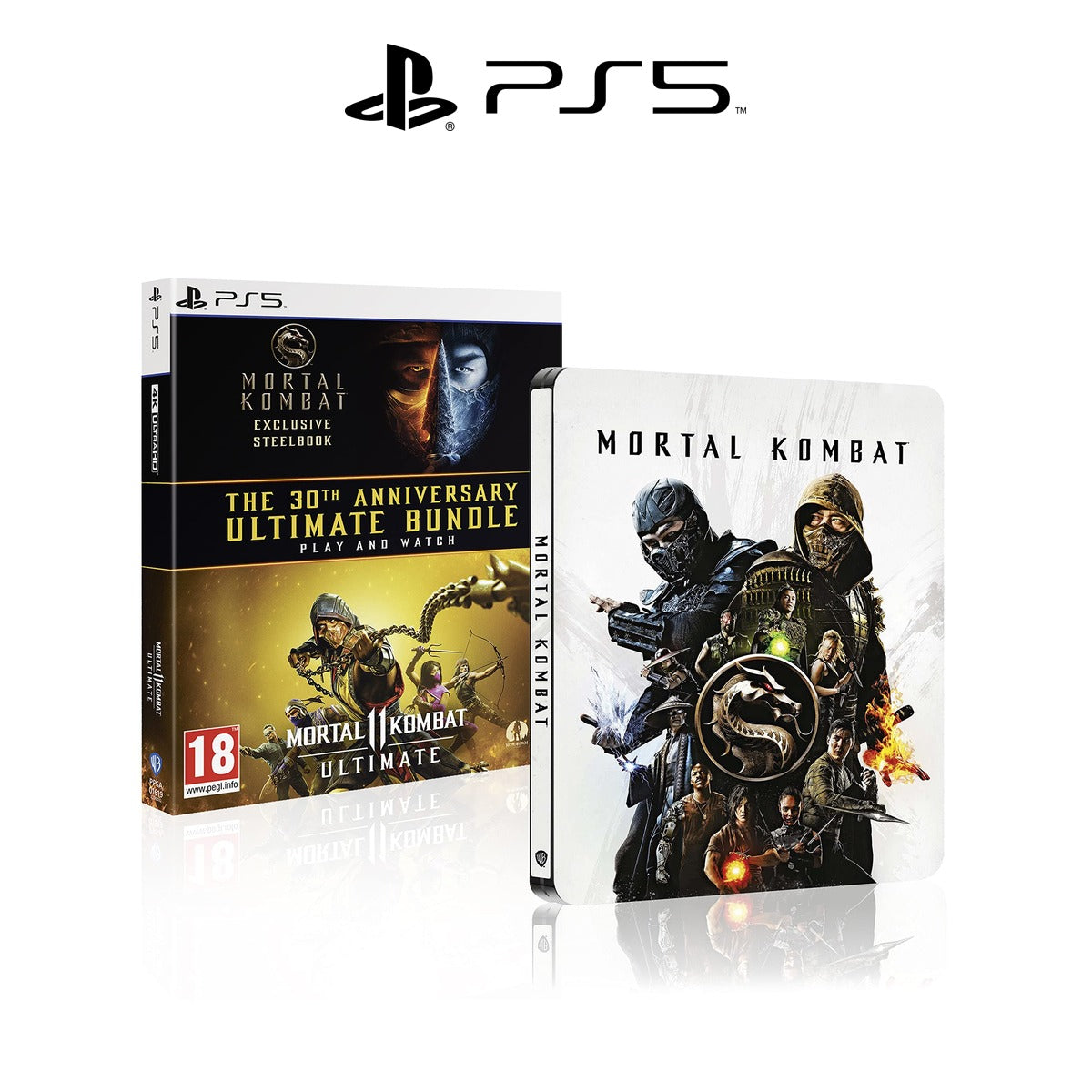 Mortal Kombat 11 - The 30th Anniversary Ultimate Steelbook Bundle ( PS5 ) - contents